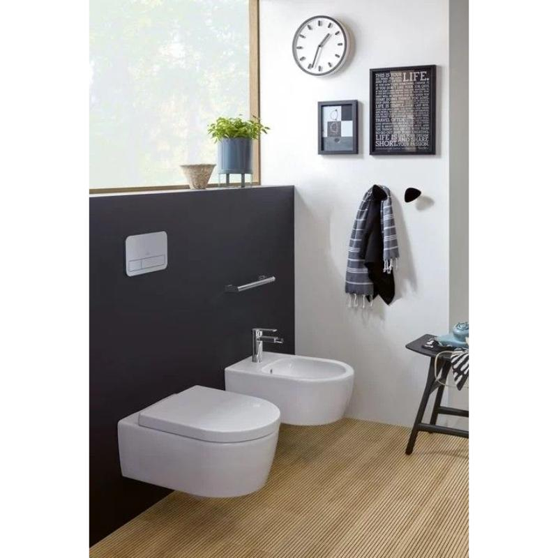 Set vas WC suspendat Villeroy & Boch Avento DirectFlush CeramicPlus cu capac închidere lentă, alb Alpin