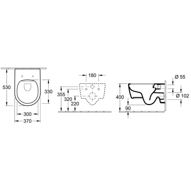 Set vas WC suspendat Villeroy & Boch Avento DirectFlush CeramicPlus cu capac închidere lentă, alb Alpin