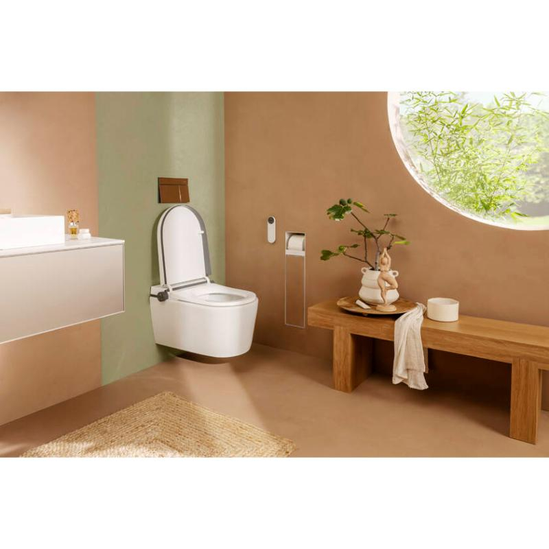 Set vas WC suspendat Hansgrohe LavaPura Element S, AquaHelix Flush, cu funcție de bideu cu telecomandă, alb