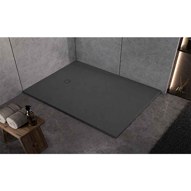 Cădiță de duș Kolpasan Hopp, din cast marble, 120x80 cm, antracit