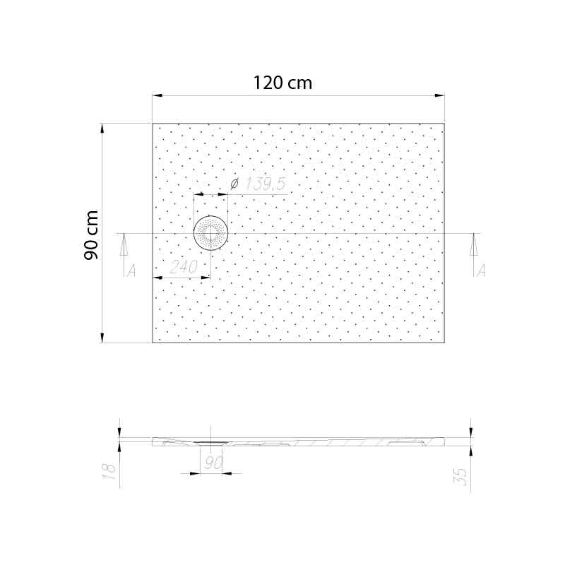 Cădiță de duș Kolpasan Hopp, din cast marble, 120x80 cm, antracit