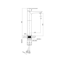 Baterie înaltă pentru lavoar LaVita Scala 200, fără ventil, cartuș ceramic de 35 mm, negru mat