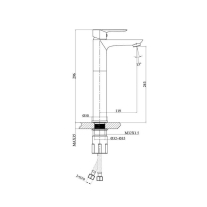 Baterie înaltă pentru lavoar LaVita Scala 200, fără ventil, cartuș ceramic de 35 mm, brushed copper