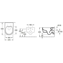 Set vas WC suspendat Villeroy & Boch Avento DirectFlush CeramicPlus cu capac închidere lentă, alb Alpin