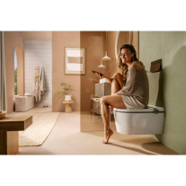 Set vas WC suspendat Hansgrohe LavaPura Element S, AquaHelix Flush, cu funcție de bideu cu telecomandă, alb