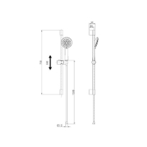 Set de duș LaVita Verdi cu bară 70 cm și furtun 150 cm, crom