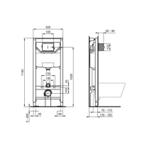 Rezervor WC încastrat Ideal Standard ProSys 120 cu cadru pentru vas suspendat