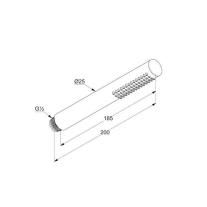 Pară de duș tip baton Kludi Nova Fonte, 1 jet, brushed nickel