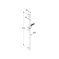  Set de duș Kludi Dive X, 3 jeturi, cu bară 90 cm, pară de duș și furtun 160 cm, negru mat