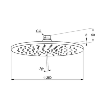Pălărie de duș rotundă Kludi A-QA, Ø 25 cm, metalică, brushed nickel