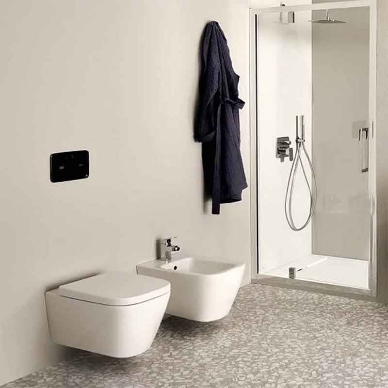 Bideu suspendat Ideal Standard i.life B, cu preaplin, 1 orificiu pentru baterie, 54 x 35,5 cm, alb