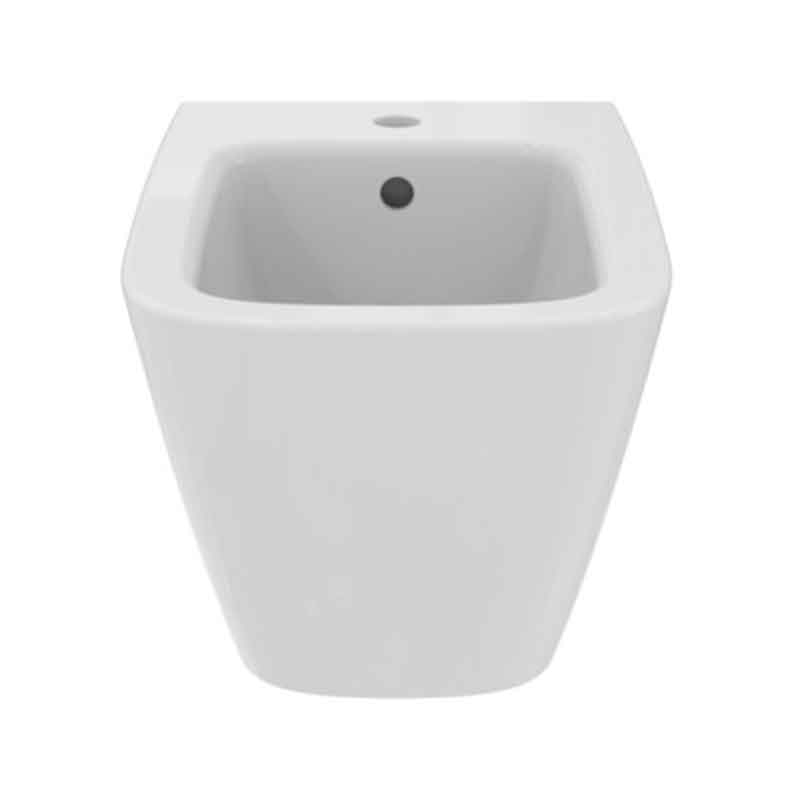 Bideu suspendat Ideal Standard i.life B, cu preaplin, 1 orificiu pentru baterie, 54 x 35,5 cm, alb