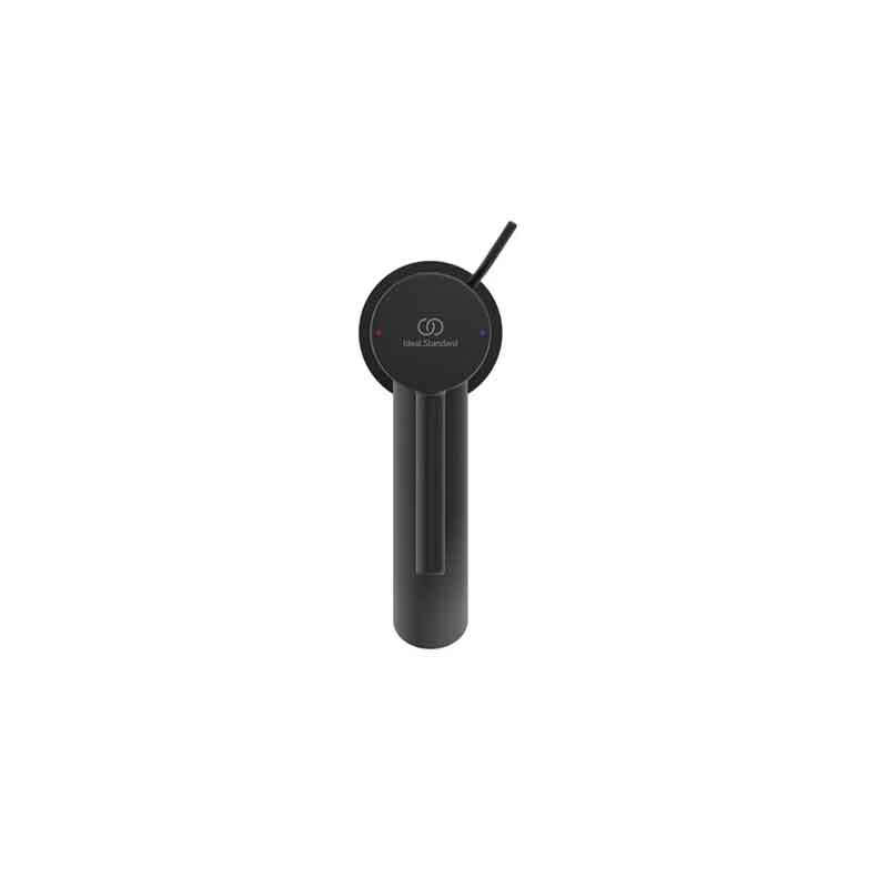 Baterie lavoar Ideal Standard Ceraline 75 cu ventil metalic Pop-Up, negru mat