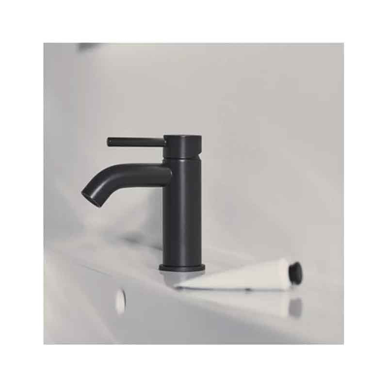Baterie lavoar Ideal Standard Ceraline 75 cu ventil metalic Pop-Up, negru mat