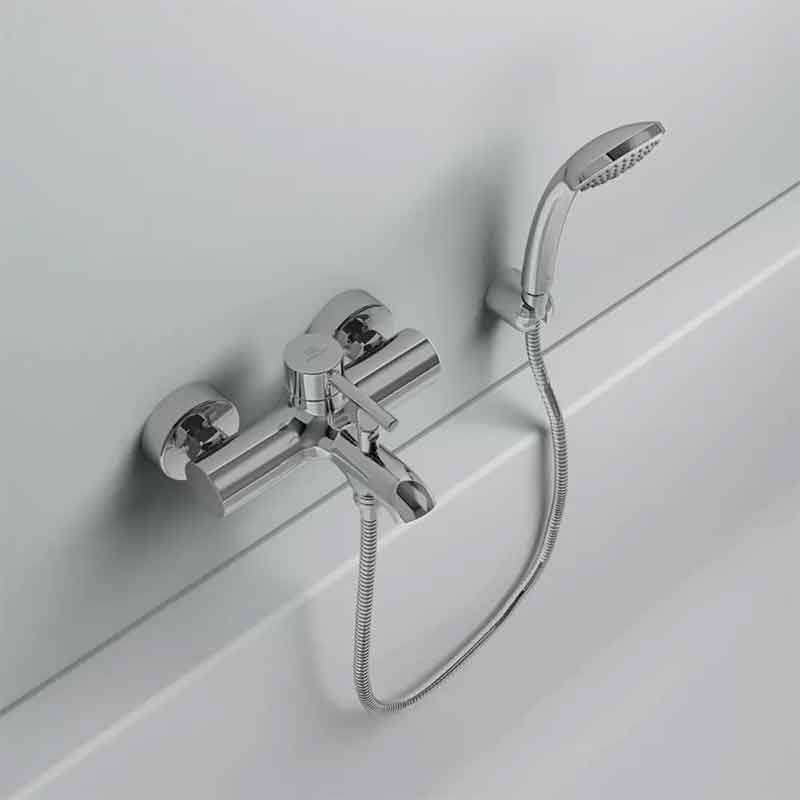 Baterie cadă-duș Ideal Standard Ceraline, cu montaj aparent, crom