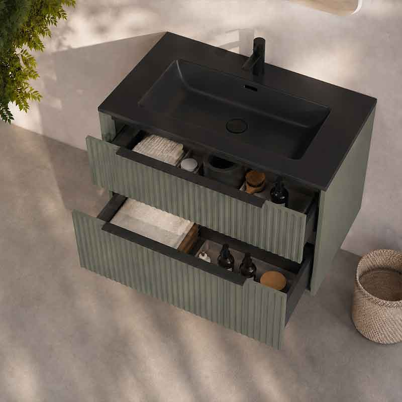 Detaliu sertare mobilier Fluminia Istria 80 salvia