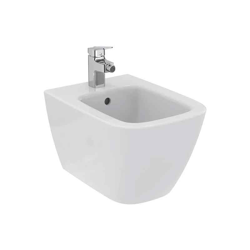Bideu suspendat Ideal Standard I.Life S, compact, cu fixare ascunsă, alb