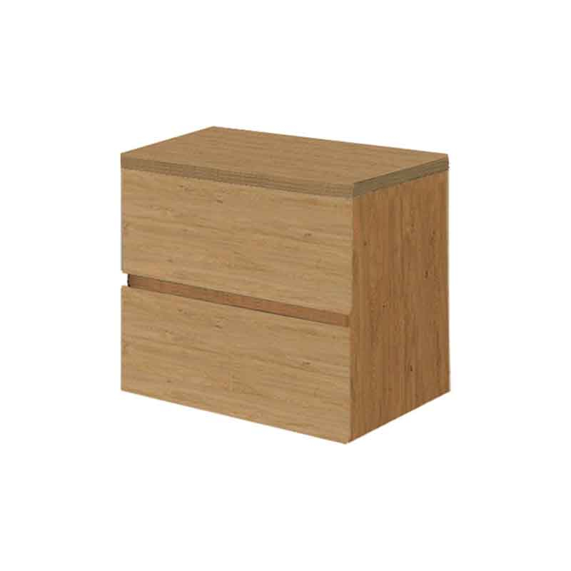 Mobilier suspendat pentru lavoar Fluminia Genova 60, front și laterale netede, 60x46 cm, rovere naturale