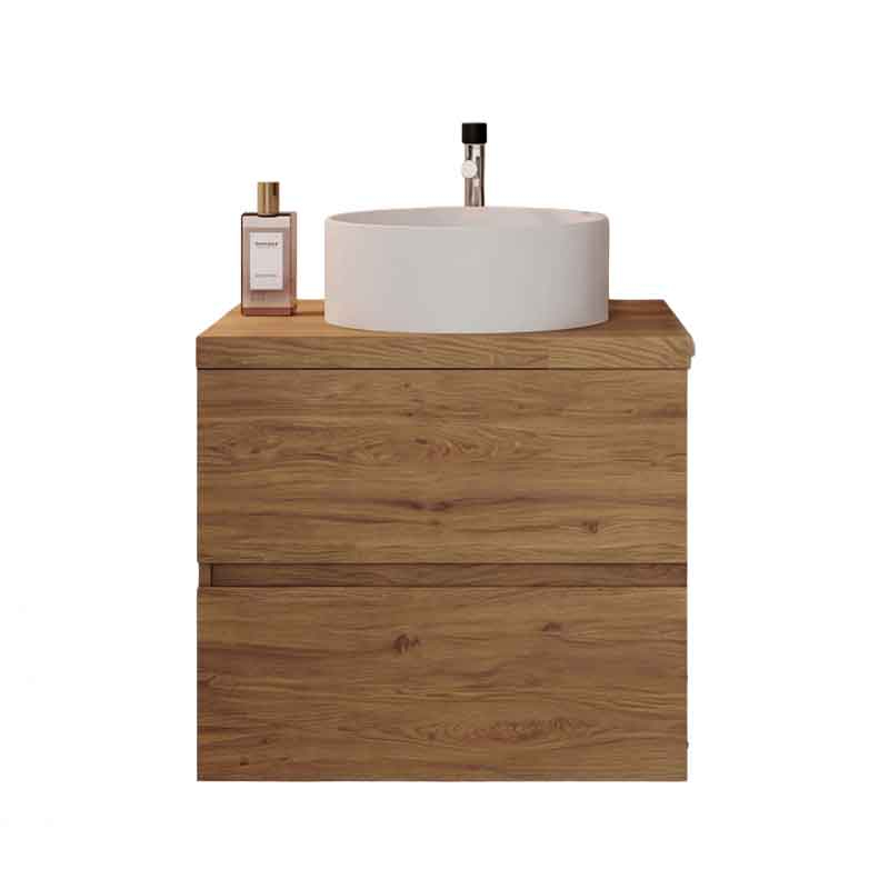 Mobilier suspendat pentru lavoar Fluminia Genova 60, front și laterale netede, 60x46 cm, rovere naturale