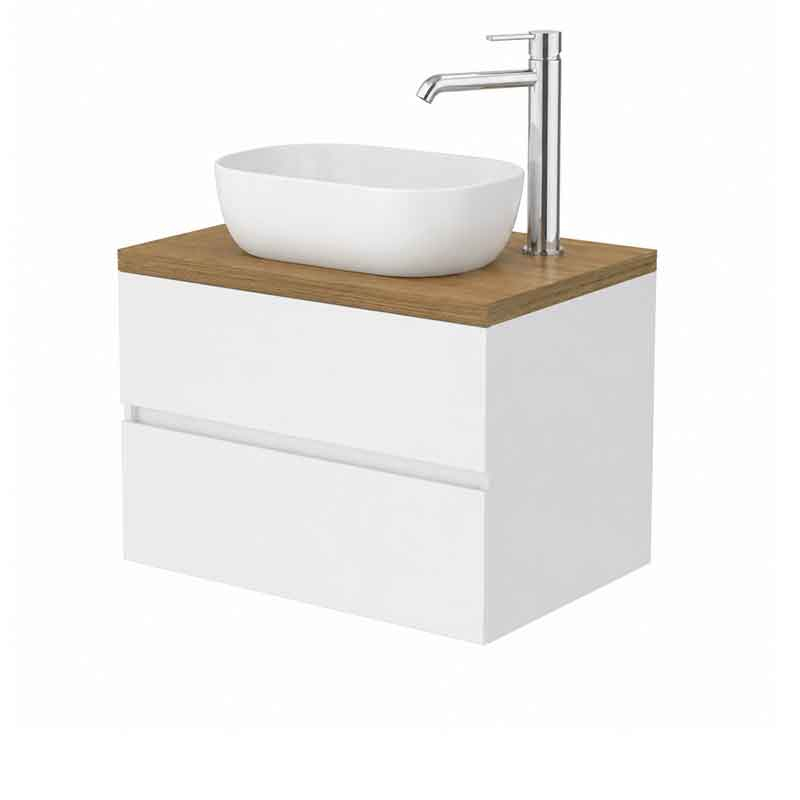 Mobilier suspendat pentru lavoar Fluminia Genova 80, front și laterale netede, 80x46 cm, alb lucios