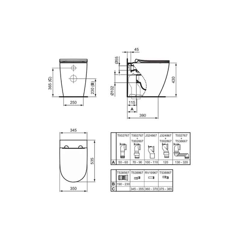 Capac WC Ideal Standard I.life O, tip sandwich cu Soft Close, alb