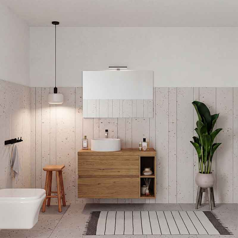 Raft deschis pentru mobilier de baie Fluminia Genova, 20x46x53 cm, rovere naturale