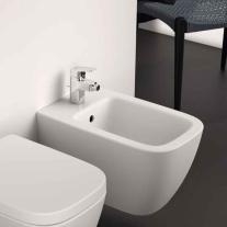 Bideu suspendat Ideal Standard i.life B, cu preaplin, 1 orificiu pentru baterie, 54 x 35,5 cm, alb