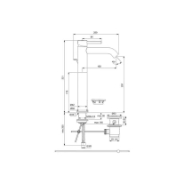 Baterie înaltă pentru lavoar Ideal Standard Ceraline, cu ventil Pop-Up, negru mat