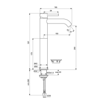 Baterie înaltă de lavoar Ideal Standard Ceraline fără ventil, negru mat