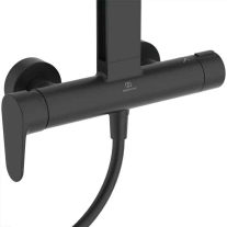 Coloană de duș Ideal Standard CeraFlow Alu+, cu baterie termostatată CoolBody, negru mat