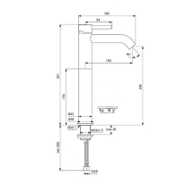 Baterie înaltă de lavoar Ideal Standard Ceraline 250, fără ventil, crom