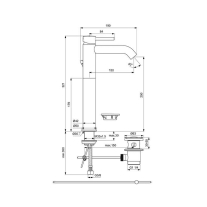 Baterie înaltă lavoar Ideal Standard Ceraline 250, cu ventil Pop-Up, crom