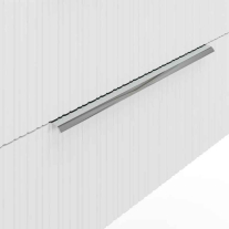 Mobilier suspendat pentru lavoar pe blat Fluminia Istria 80, front riflat, 80x46 cm, alb mat, mâner inox