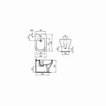 Bideu stativ Ideal Standard, Tesi BTW, alb