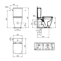  Vas WC stativ Ideal Standard I.Life S BTW RimLS+ (Rimless Plus), alb lucios
