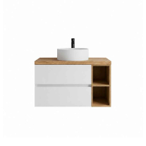 Mobilier suspendat pentru lavoar Fluminia Genova 60, front și laterale netede, 60x46 cm, alb lucios