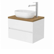 Mobilier suspendat pentru lavoar Fluminia Genova 80, front și laterale netede, 80x46 cm, alb lucios