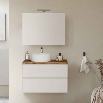 Mobilier suspendat pentru lavoar Fluminia Genova 80, front și laterale netede, 80x46 cm, alb lucios