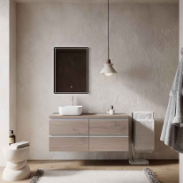 Blat pentru mobilier de baie Fluminia,  120x46 cm, noce americano