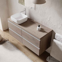 Blat pentru mobilier de baie Fluminia,  120x46 cm, noce americano