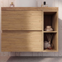 Raft deschis pentru mobilier de baie Fluminia Genova, 20x46x53 cm, rovere naturale