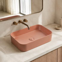  Lavoar pe blat Fluminia, Capri 55 Art Basin, dreptunghiular, 55 x 38 cm, mattone