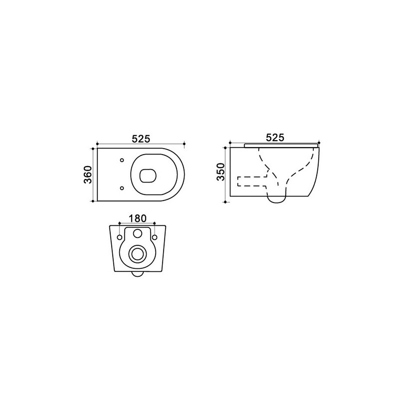 Set vas WC suspendat, Fluminia, Minerva Tornado Flush, rimless, cu capac quick release si soft close, alb
