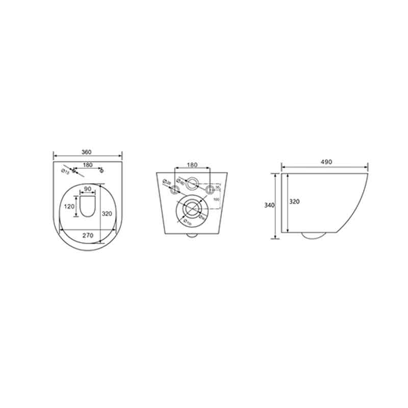 Set vas WC suspendat, Fluminia, Ricci Tornado Flush, rimless, cu capac quick release si soft close, cappuccino