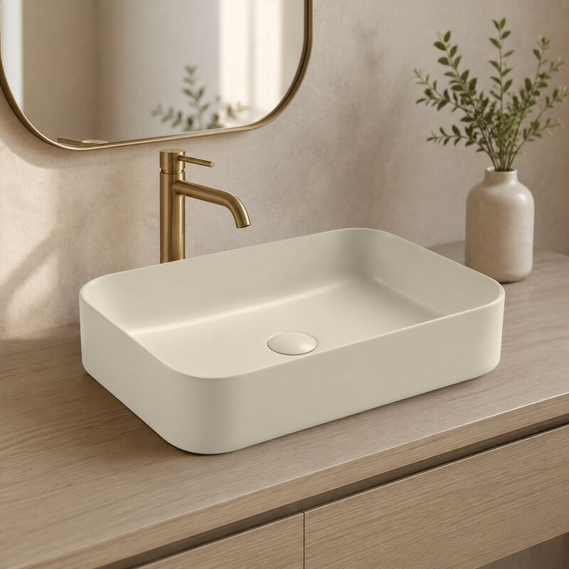 Lavoar pe blat Fluminia, Capri 55 Art Basin, dreptunghiular, 55 x 38 cm, cappuccino