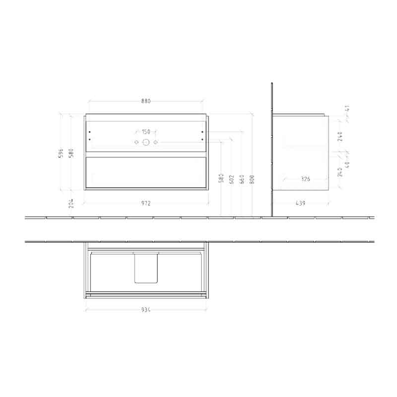 Mobilier suspendat lavoar Villeroy & Boch Skyla 100 cm, 2 sertare Soft Close, Nordic Oak