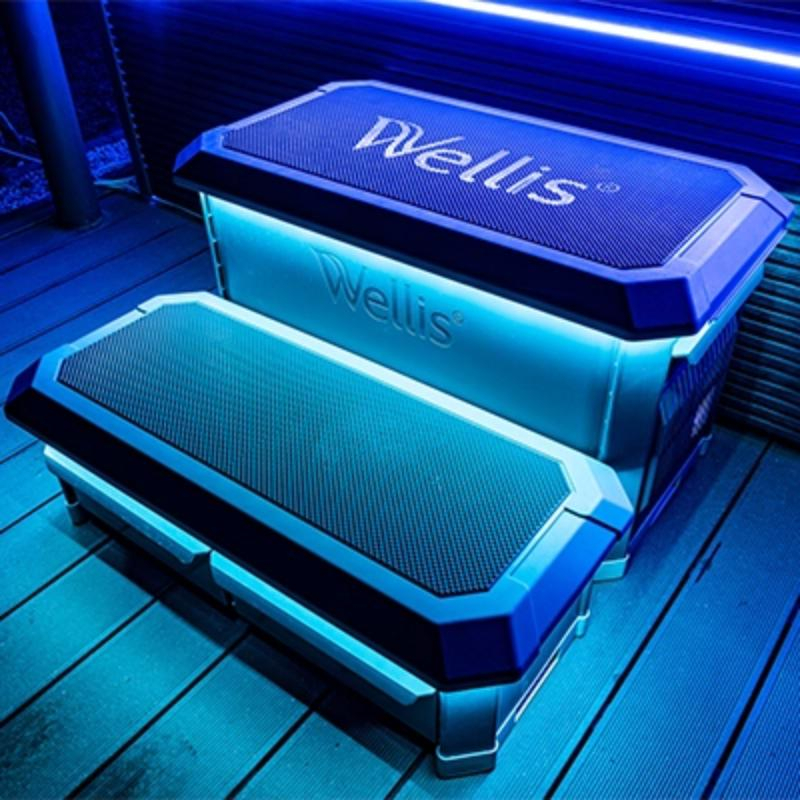 Minipiscină Atlas PeakLife Premium Plus, cu capac, jeturi luminoase și sistem WIS integrat