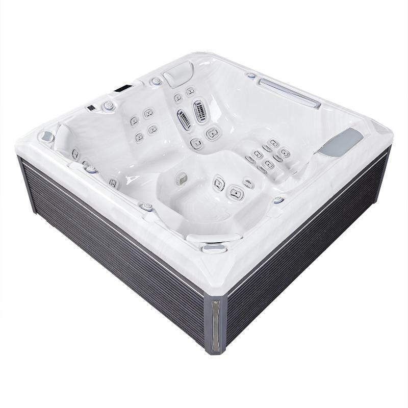 Minipiscină Atlas PeakLife Premium Plus, cu capac, jeturi luminoase și sistem WIS integrat