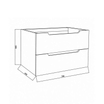 Mobilier pentru lavoar pe blat Fluminia, Malta, finisaj rugos, 80 cm, almond