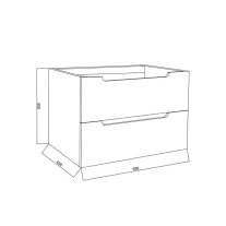 Mobilier pentru lavoar pe blat Fluminia, Malta, finisaj neted, 60 cm, Rovere Oro